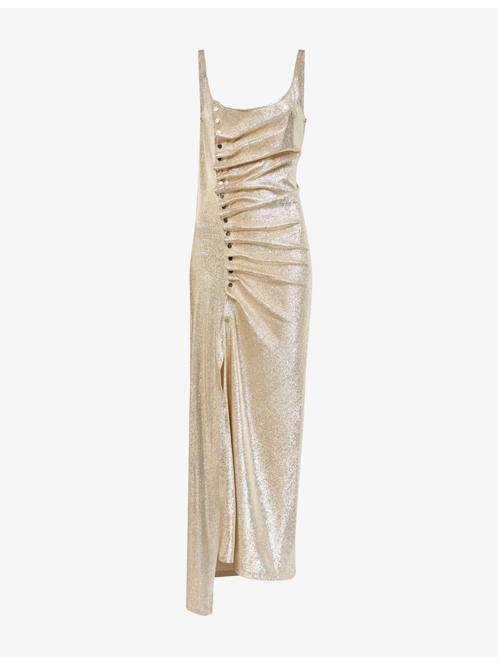 Scoop-neck ruched stretch-woven maxi dress - 1