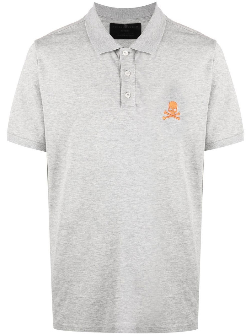 skull-print short-sleeved polo shirt 1