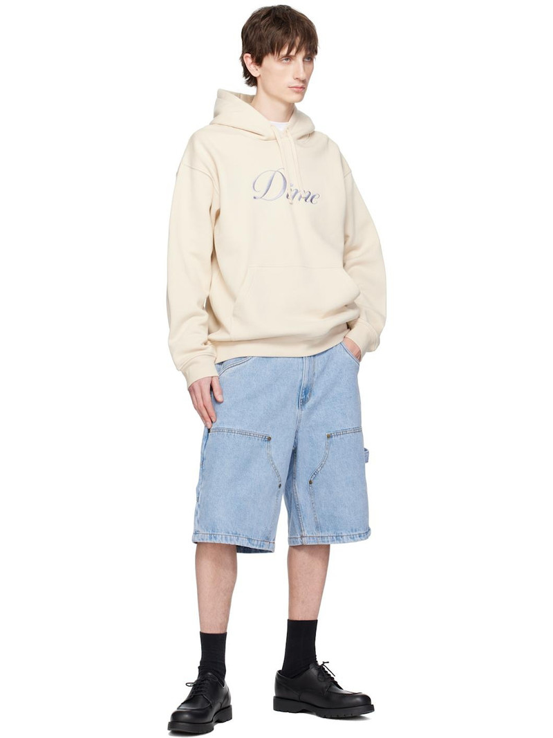 Dime Beige Cursive Logo Hoodie outlook