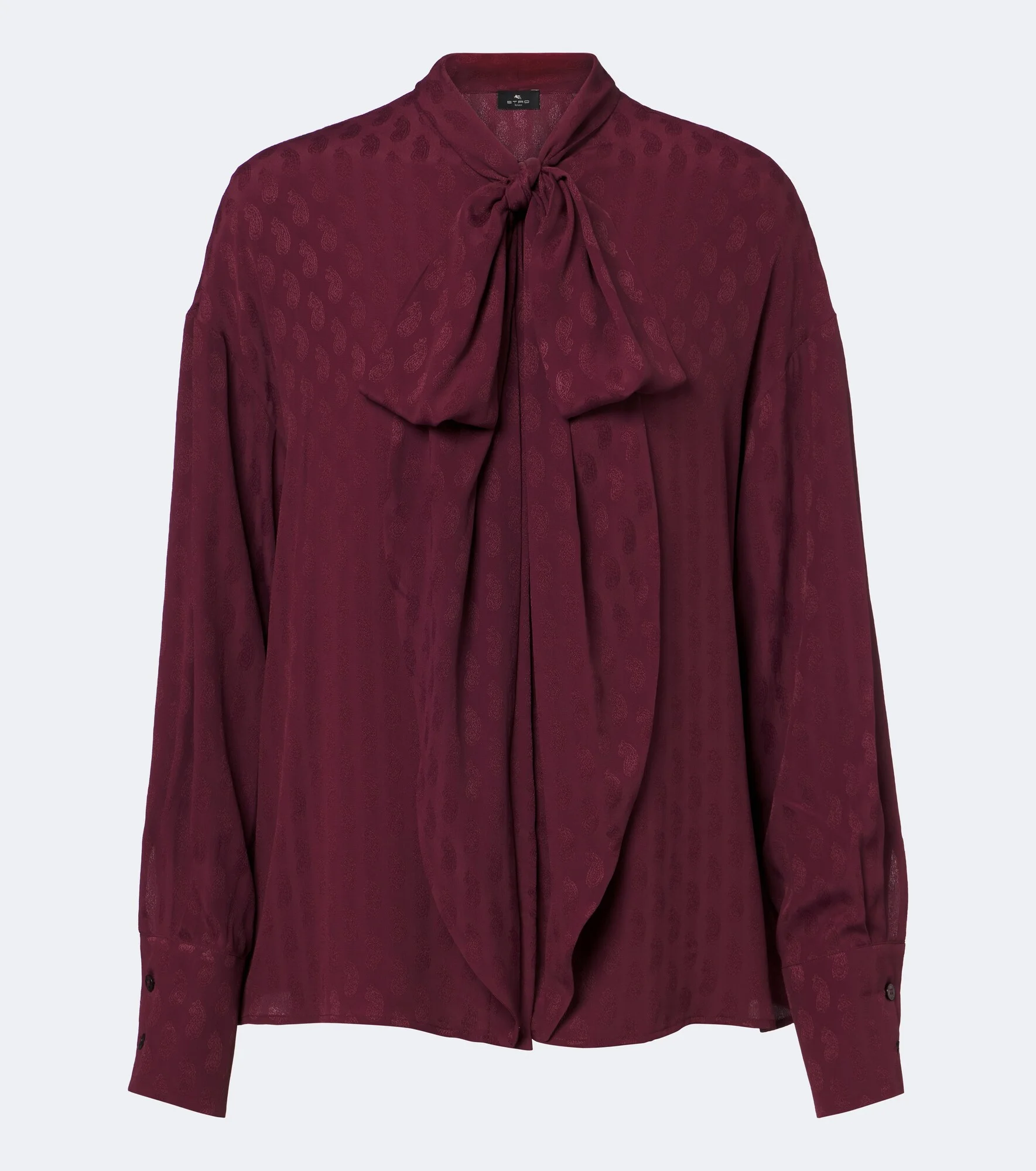 Tie-neck paisley jacquard blouse - 1