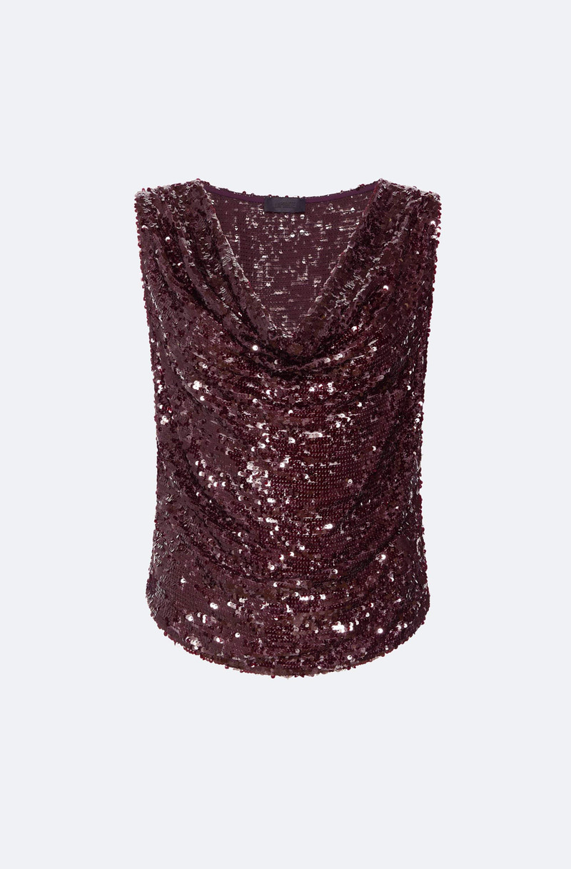 Sequin Cowl Neck Top 1