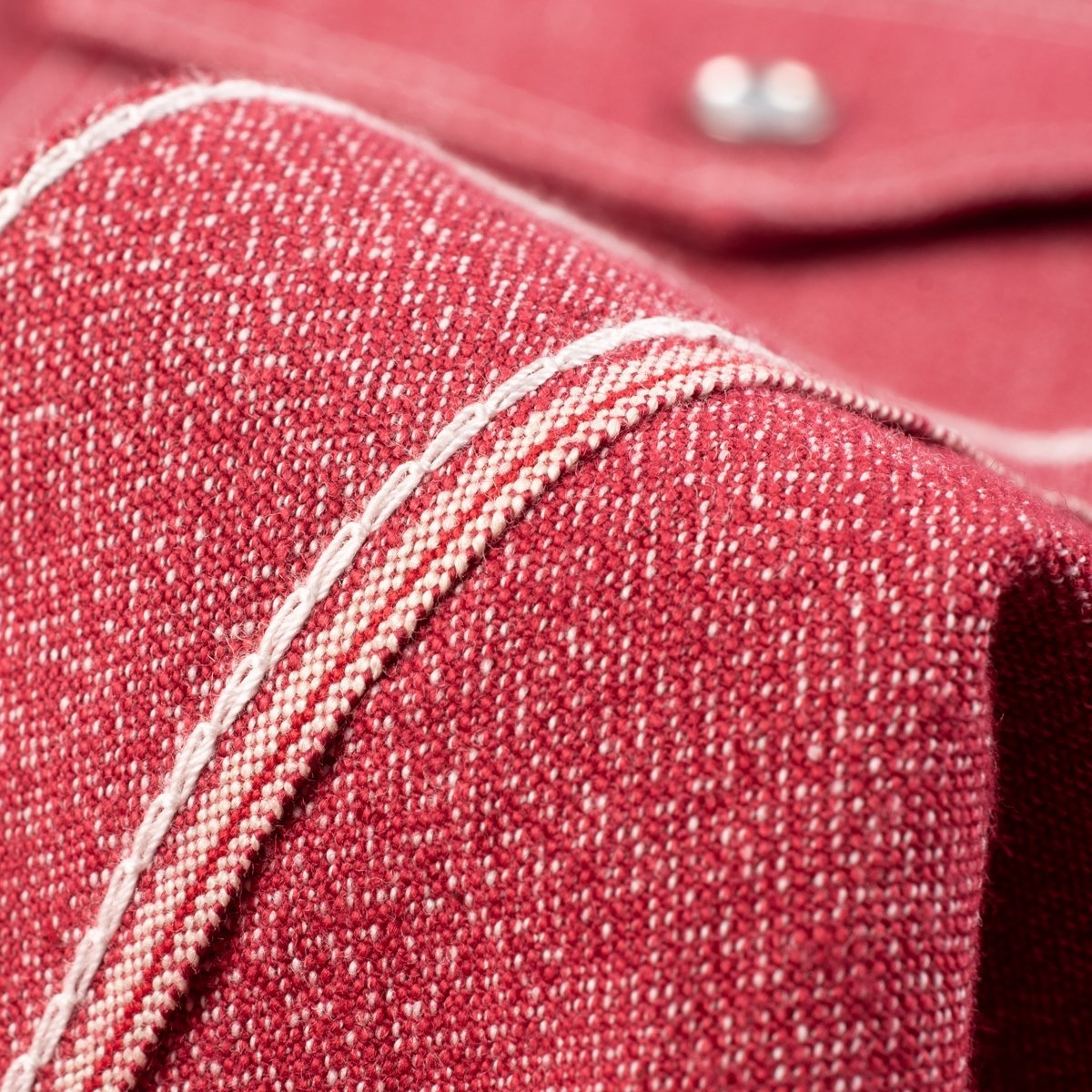 IHSH-289-RED 10oz Mock Twist Selvedge Chambray Western Shirt - Red 'The Salt and Cayenne' - 10