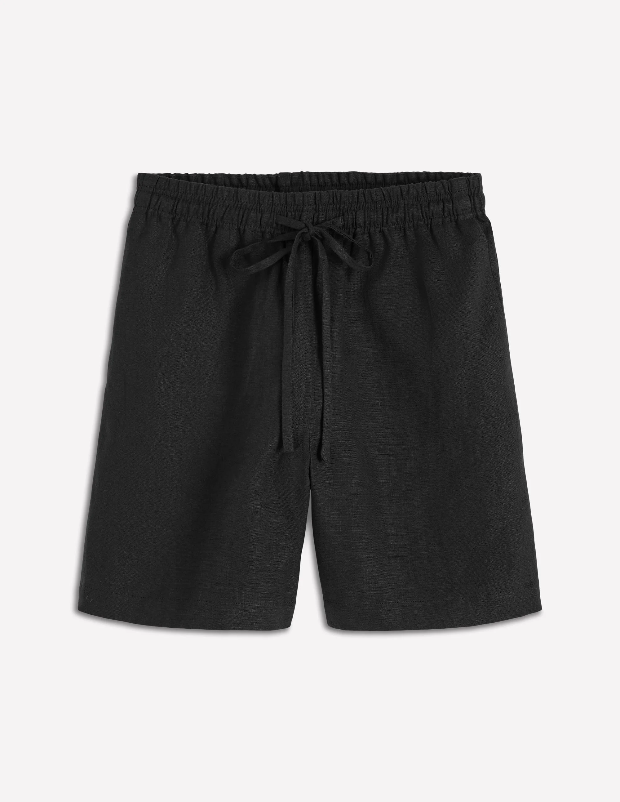 Islington Linen Shorts-Black - 1