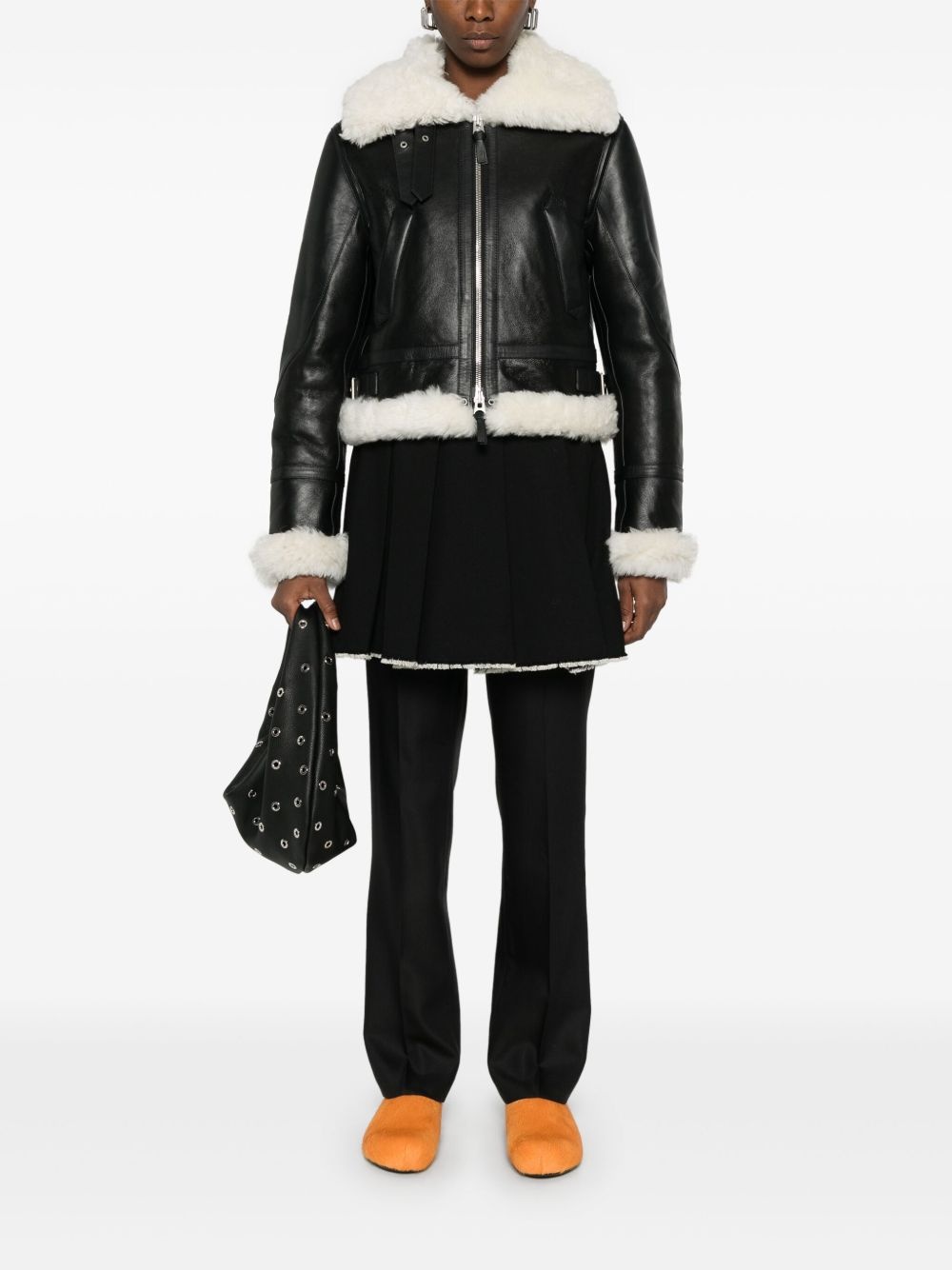 shearling-trim jacket - 2