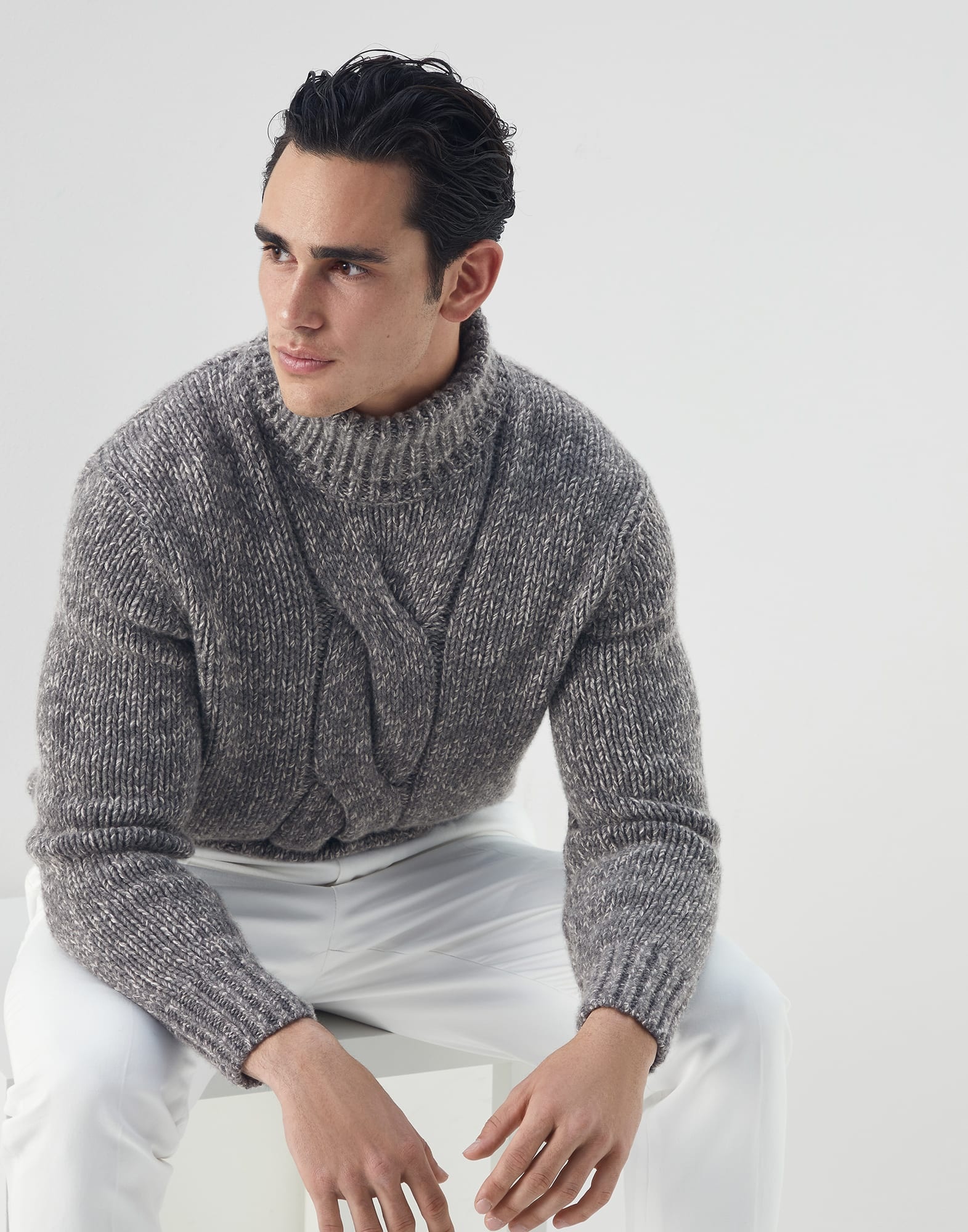 Cashmere cable turtleneck - 4