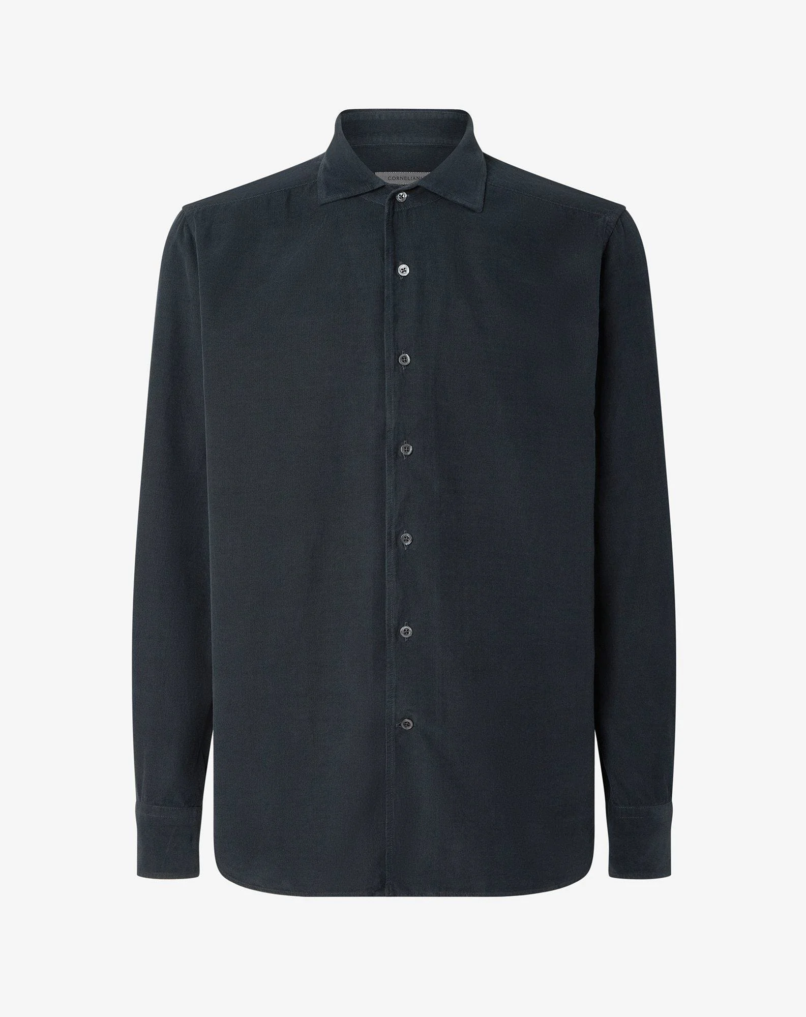 Dark Grey cotton velvet shirt - 1