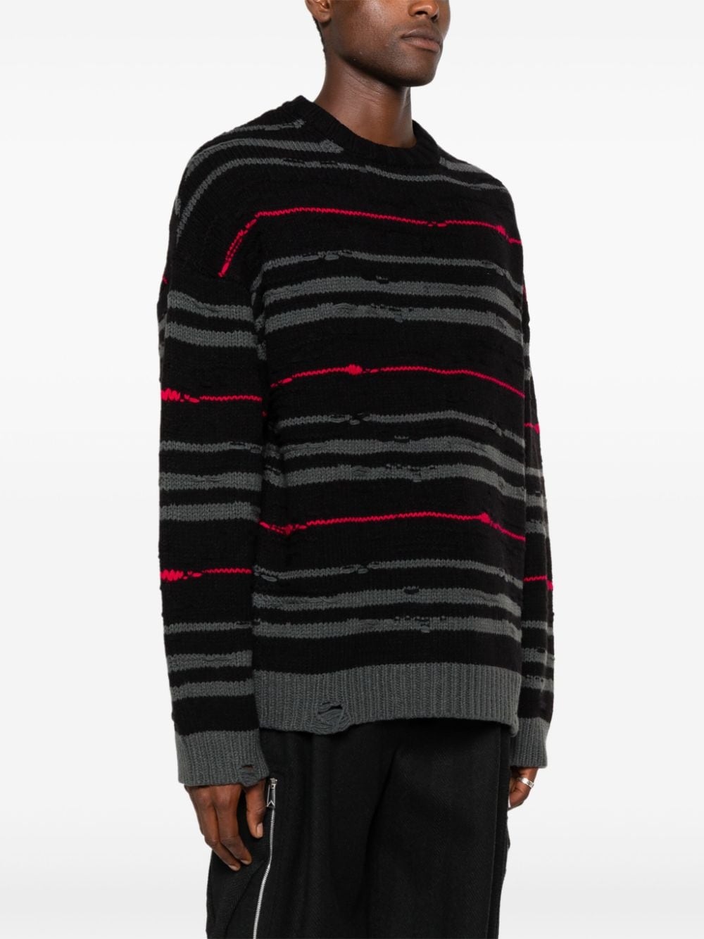 drop-shoulder striped jumper - 3