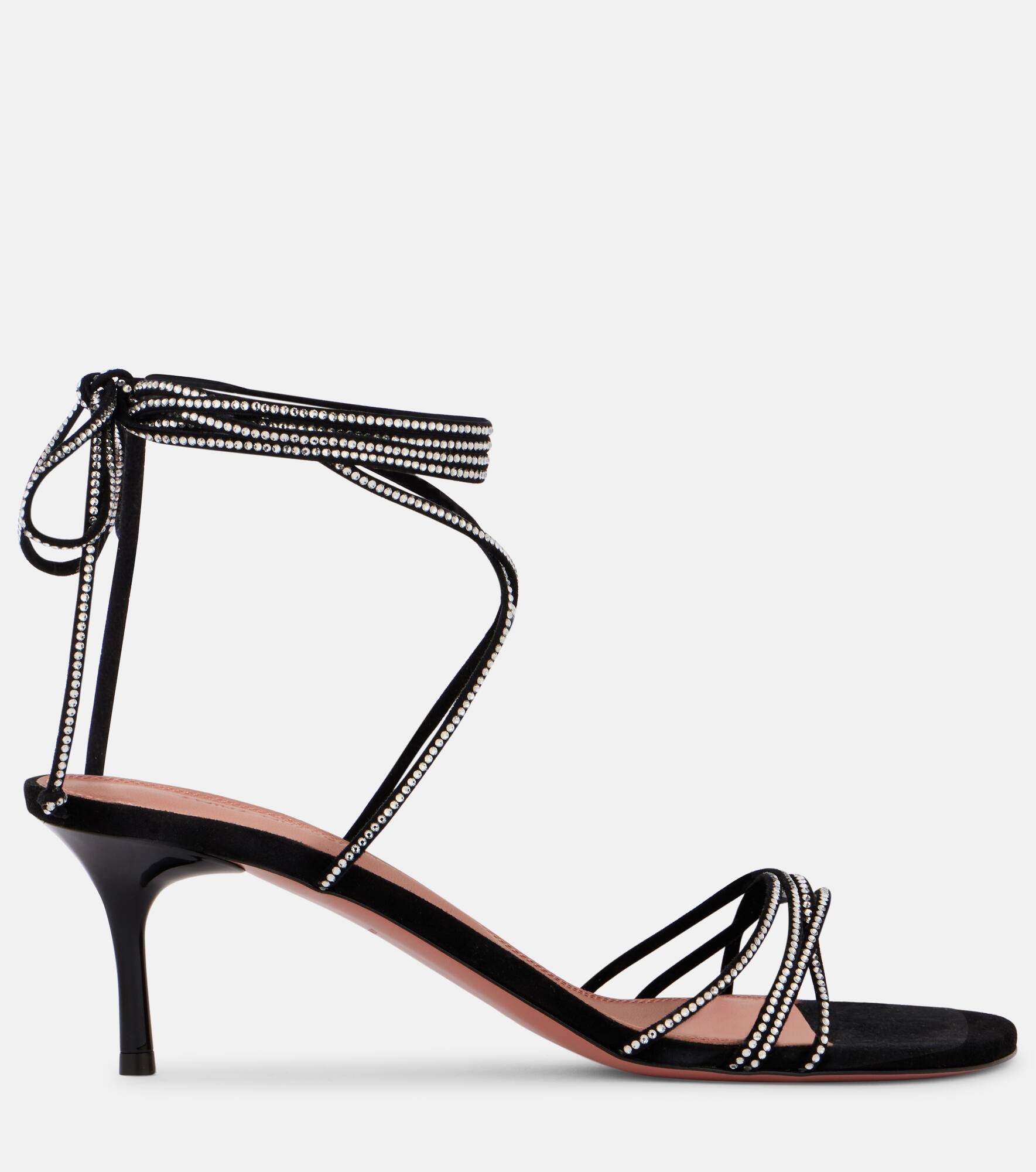 Lori 60 crystal-embellished suede sandals - 4