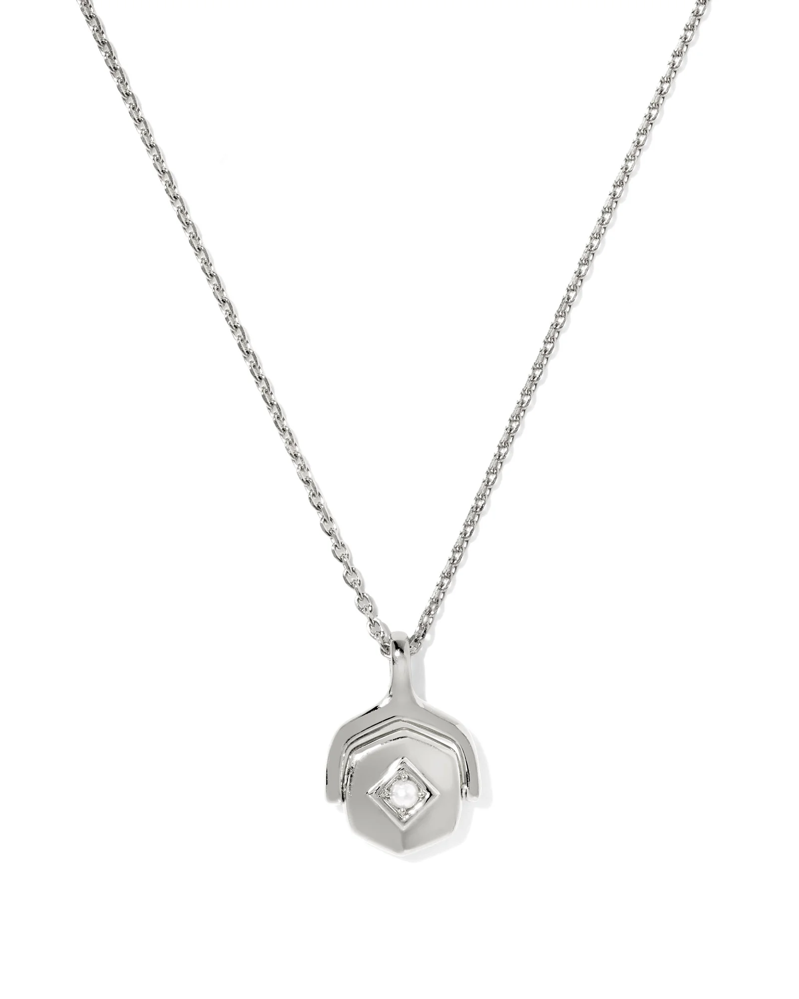 Reversible Davie Sterling Silver Short Pendant Necklace - 1