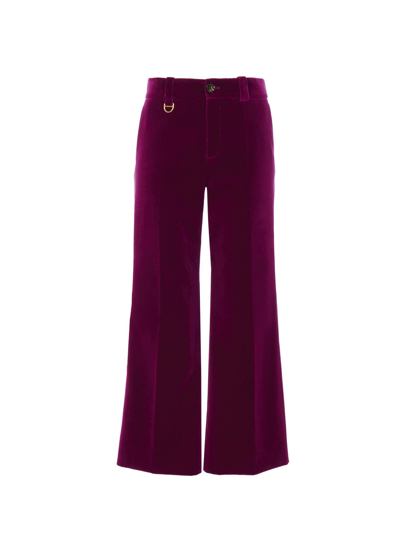 CROPPED BOOTCUT PANTS IN VELVET - 1