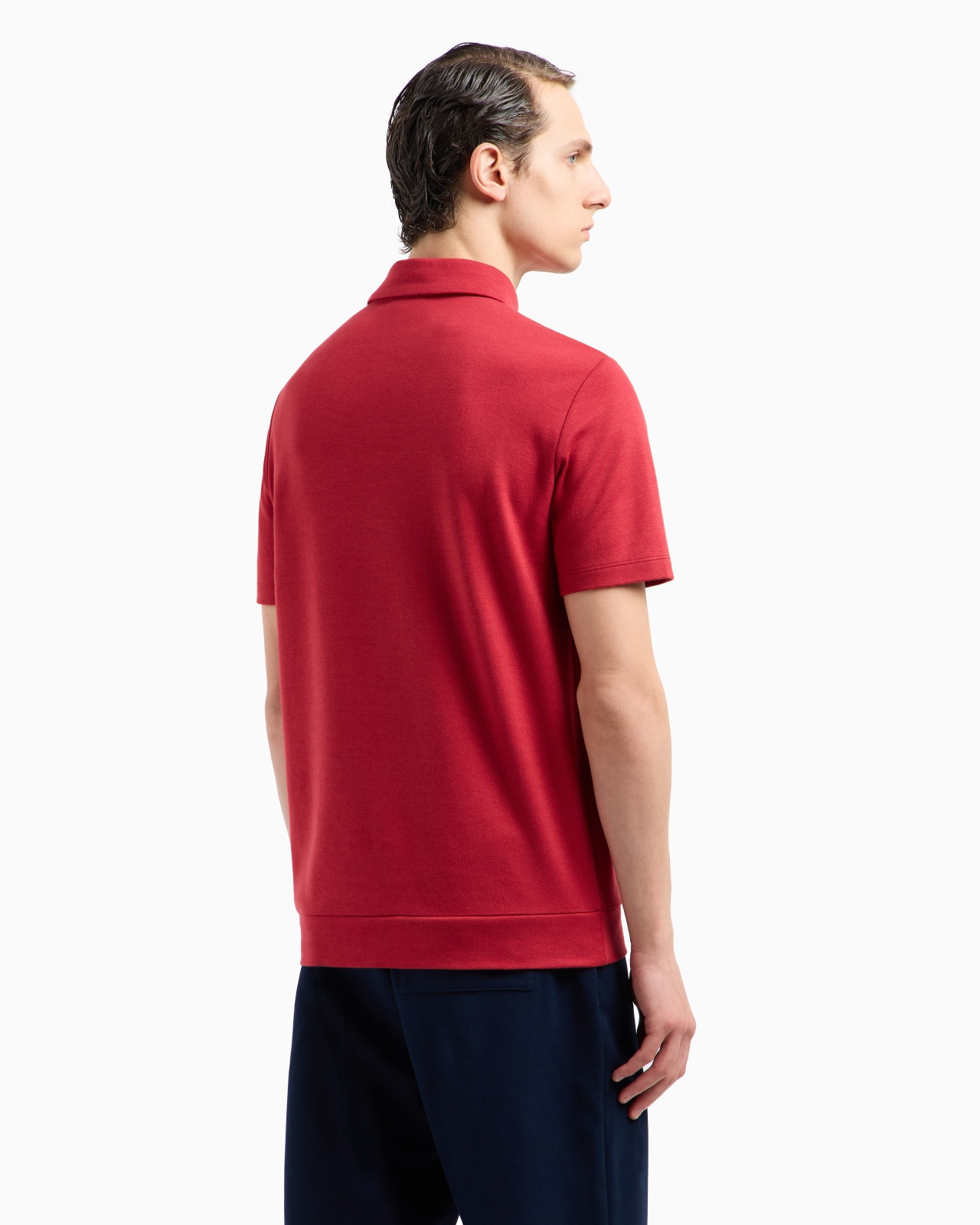 SHORT-SLEEVED COTTON AND SILK POLO SHIRT - 3