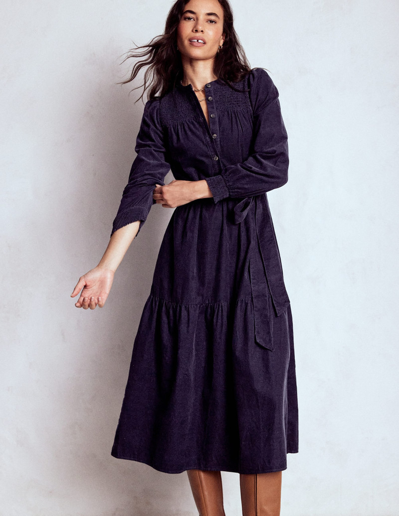 Cecily Cord Midi Dress-Navy 6