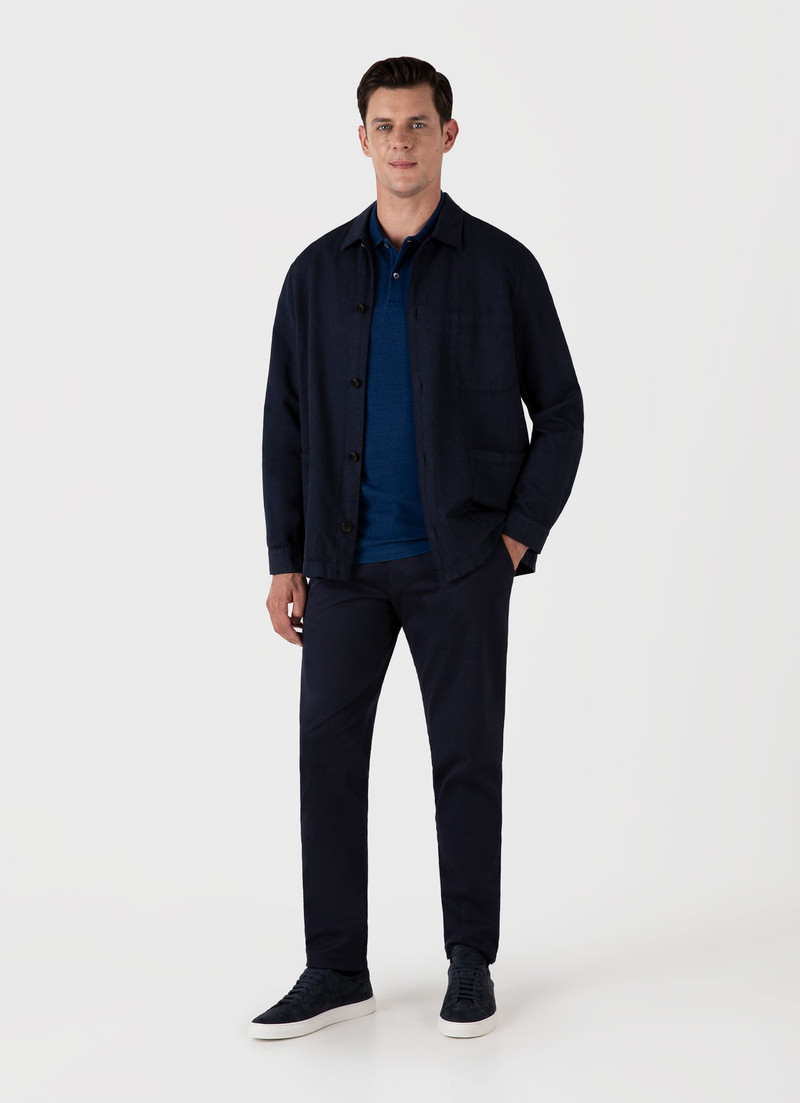 Sunspel Indigo Dyed Piqué Polo Shirt outlook