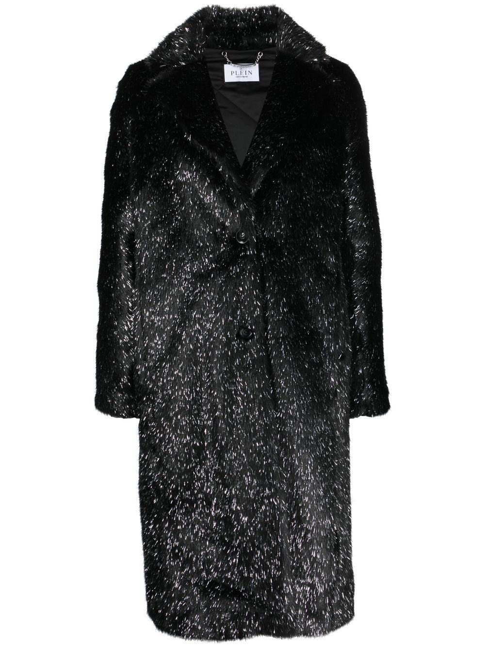 skull-print faux-fur coat - 1