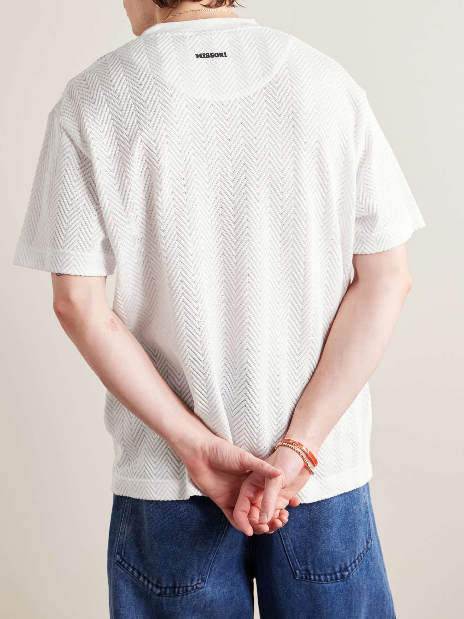 Jacquard-Knit Cotton-Blend T-Shirt - 3
