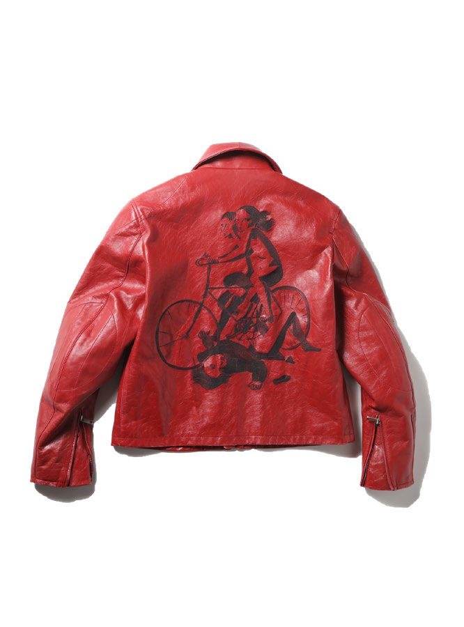 RED LEATHER JACKET - 2