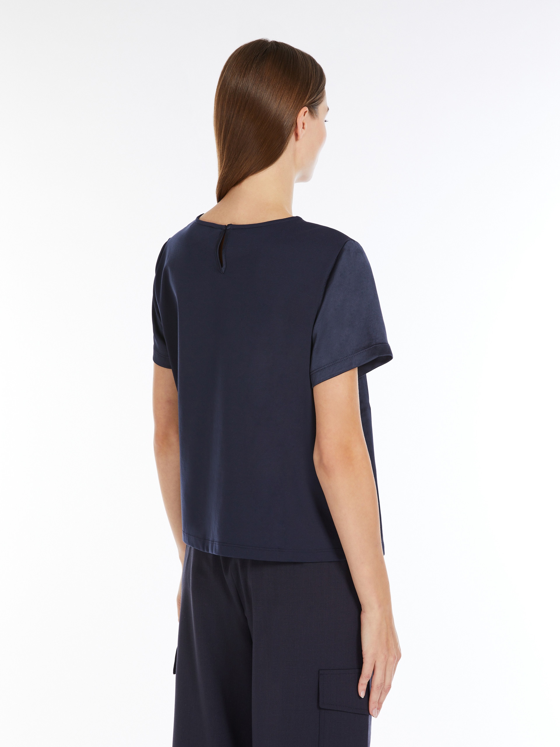 AMBURGO Satin and jersey T-shirt - 4