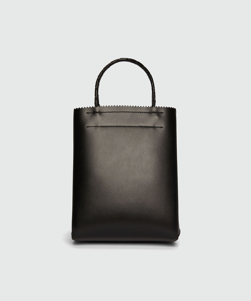 MSGM Black matte leather small tote bag outlook