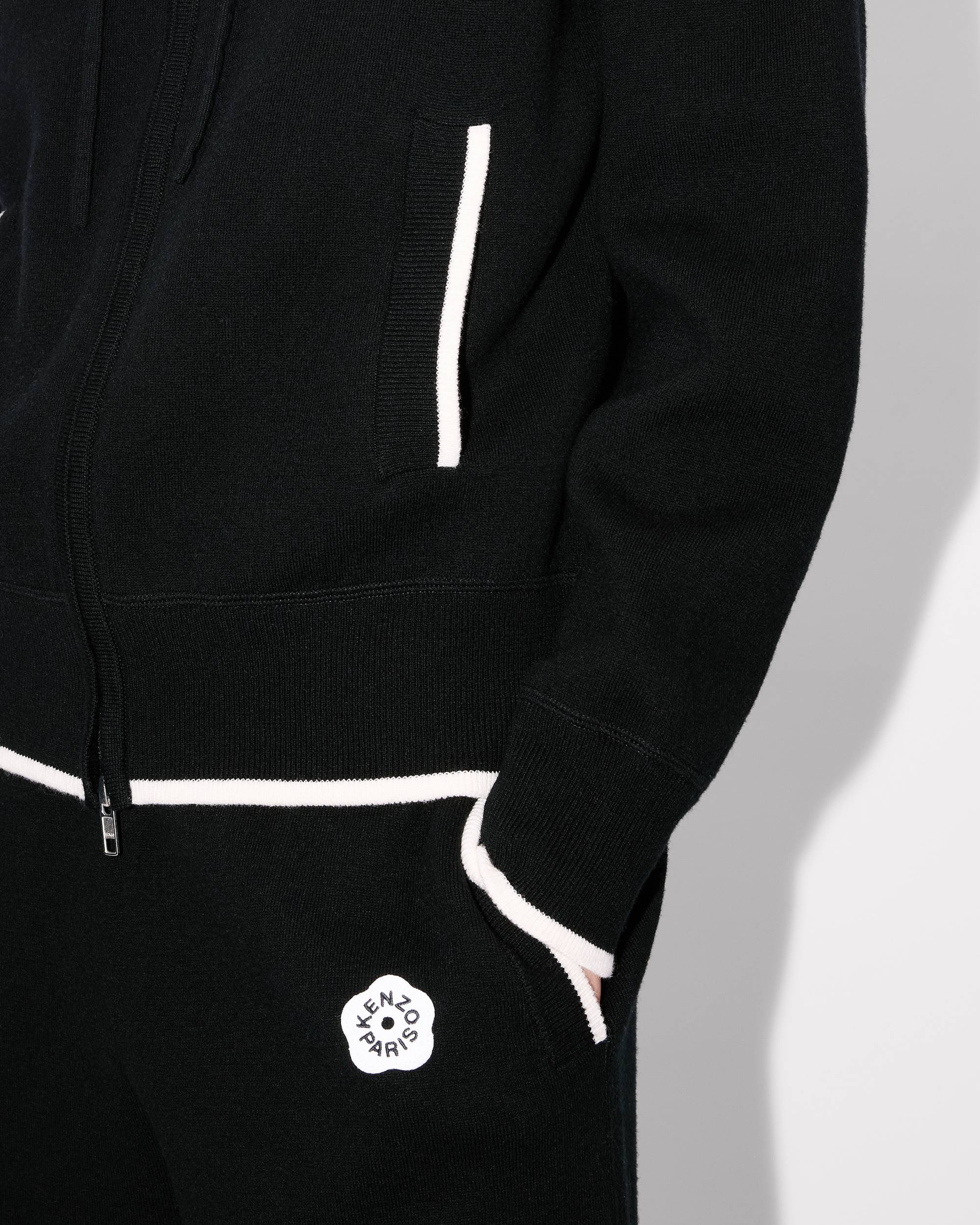 'Boke Flower 2.0' embroidered zip-up hoodie in cotton and wool - 6