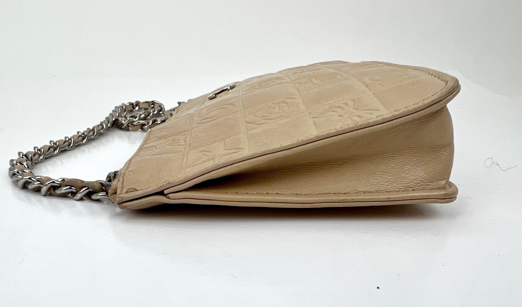 CHANEL Bag Lucky Symbols Pochette Quilted Beige Lambskin Shoulder Wristlet Preowned - 9