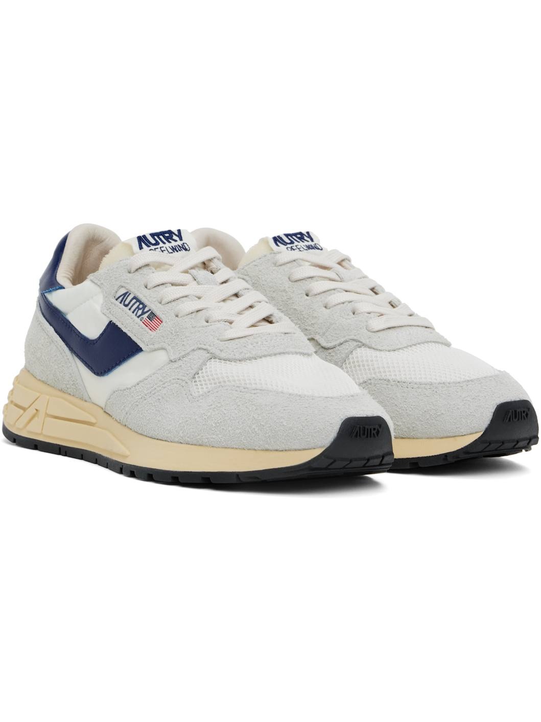 Gray & Blue Reelwind Low Sneakers - 4