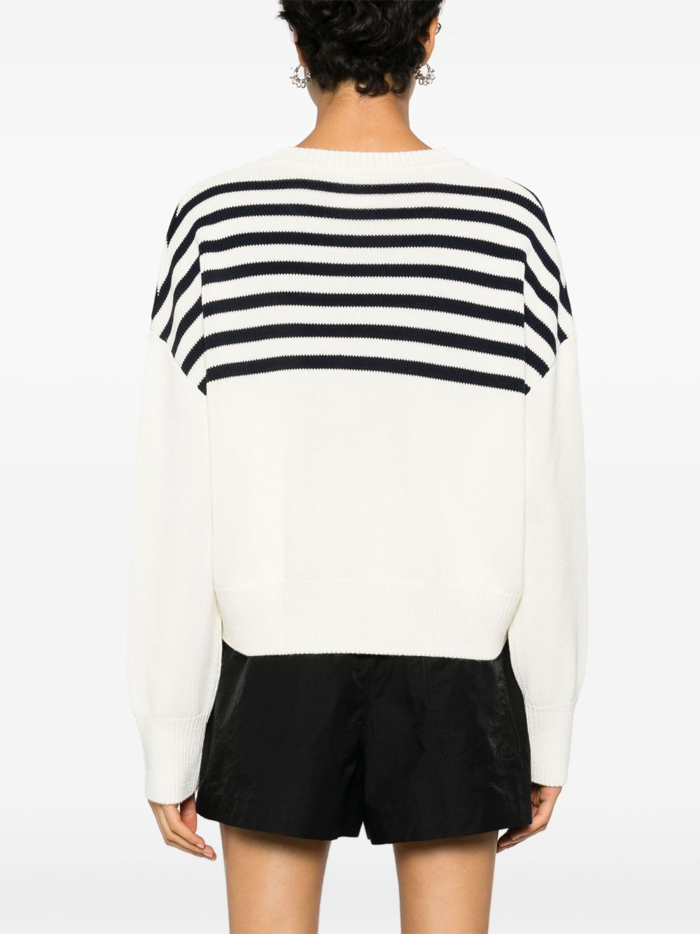 4G-embroidered striped jumper - 4