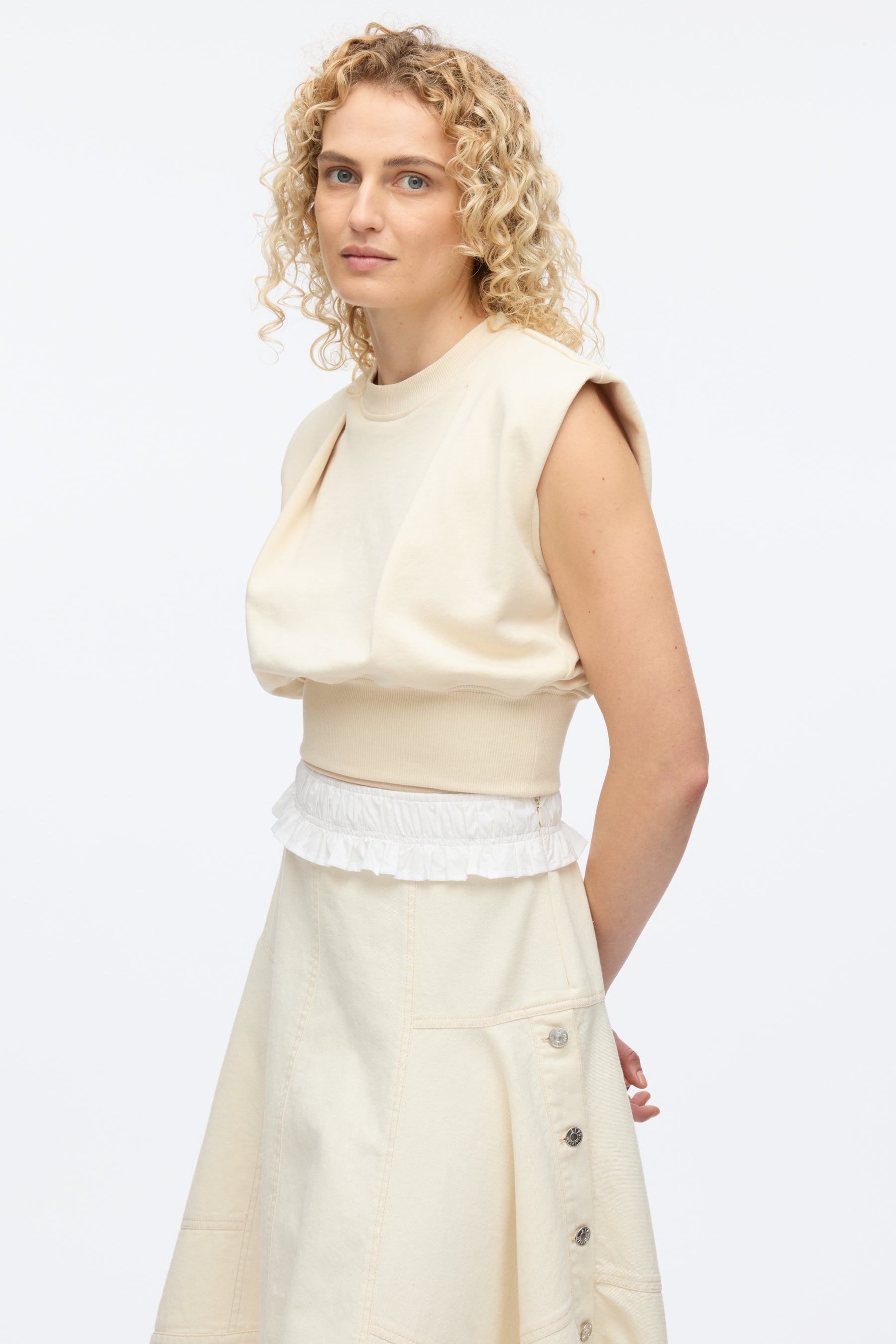 French Terry Dress with Denim Combo - 11