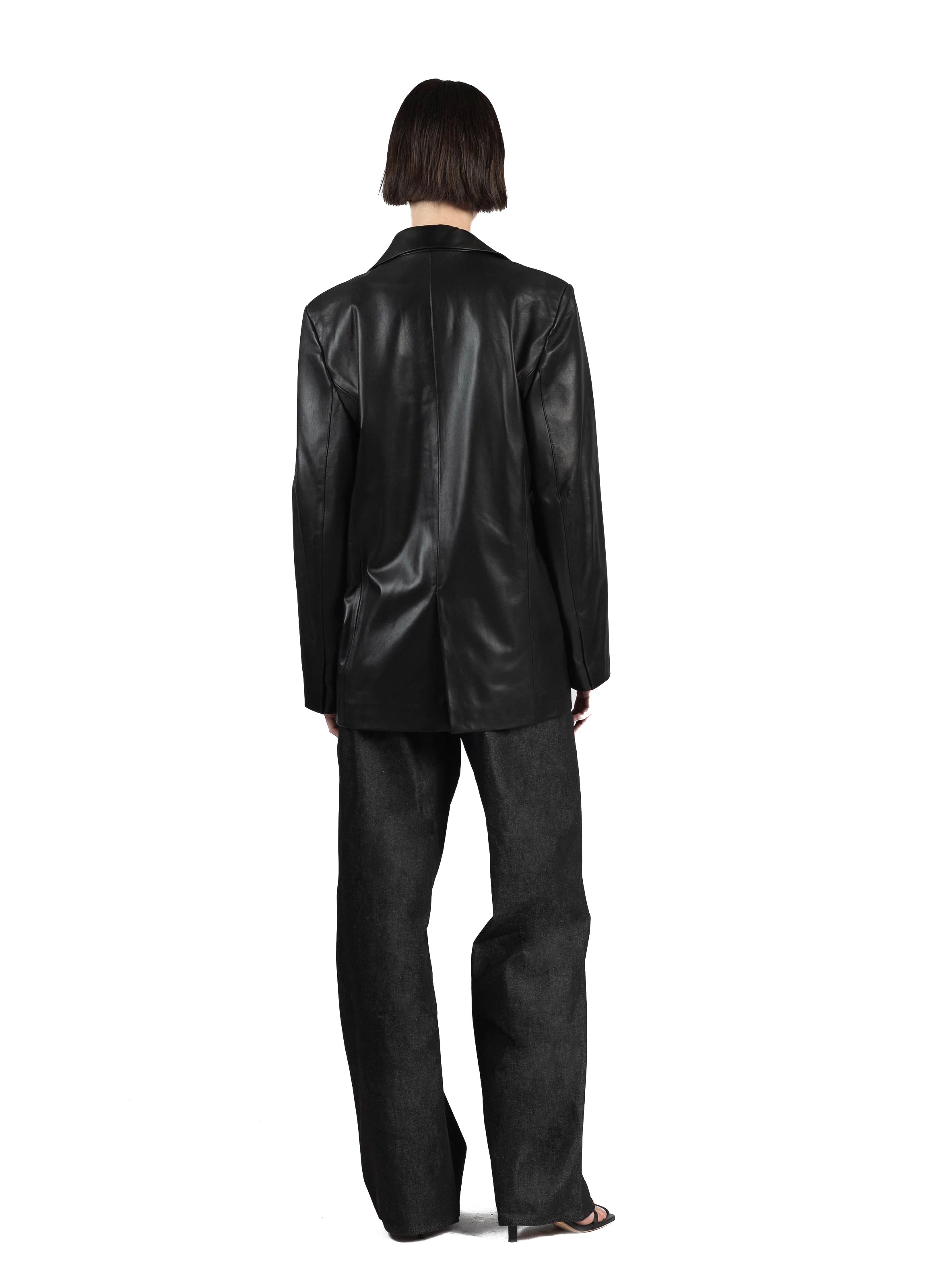Leather Suit Jacket/Black - 4