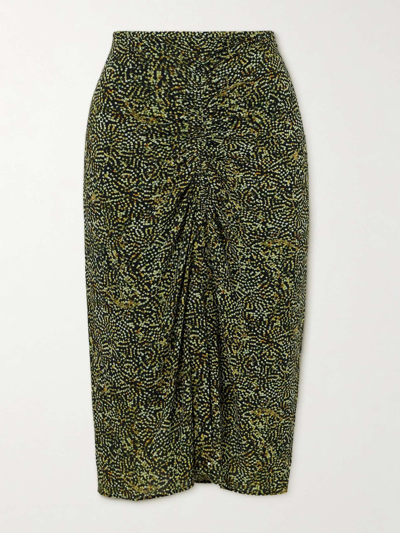 Joella ruched printed stretch-jersey midi skirt - 1