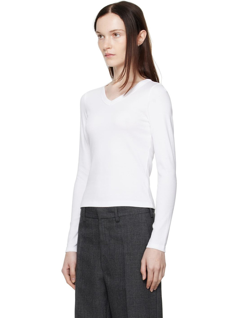 FLORE FLORE White Jill Long Sleeve T-shirt outlook