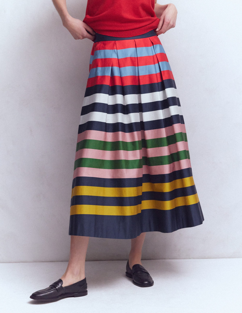Verity Sateen Skirt-Multi Stripe 5