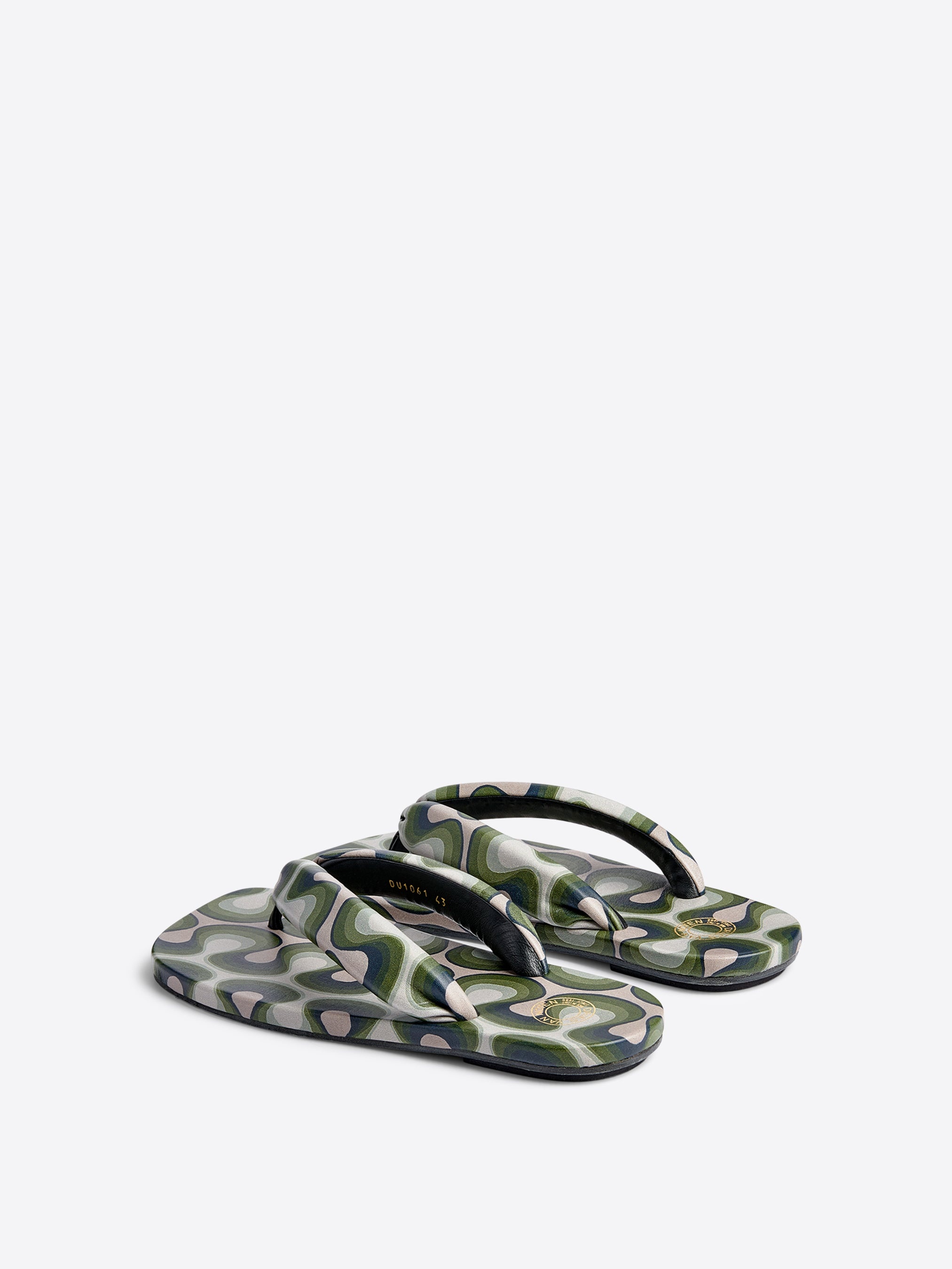 PRINTED LEATHER SANDALS - 3