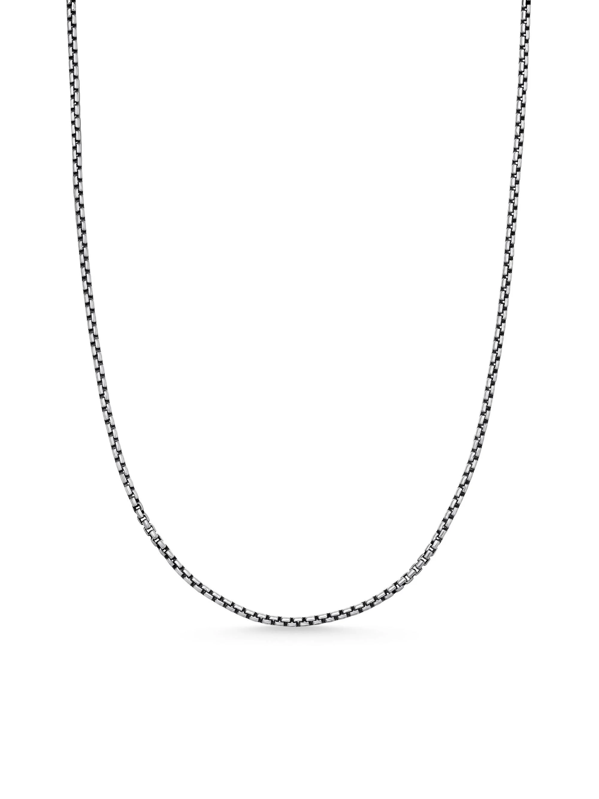 Men's Box Chain Necklace - Sterling Silver - 1