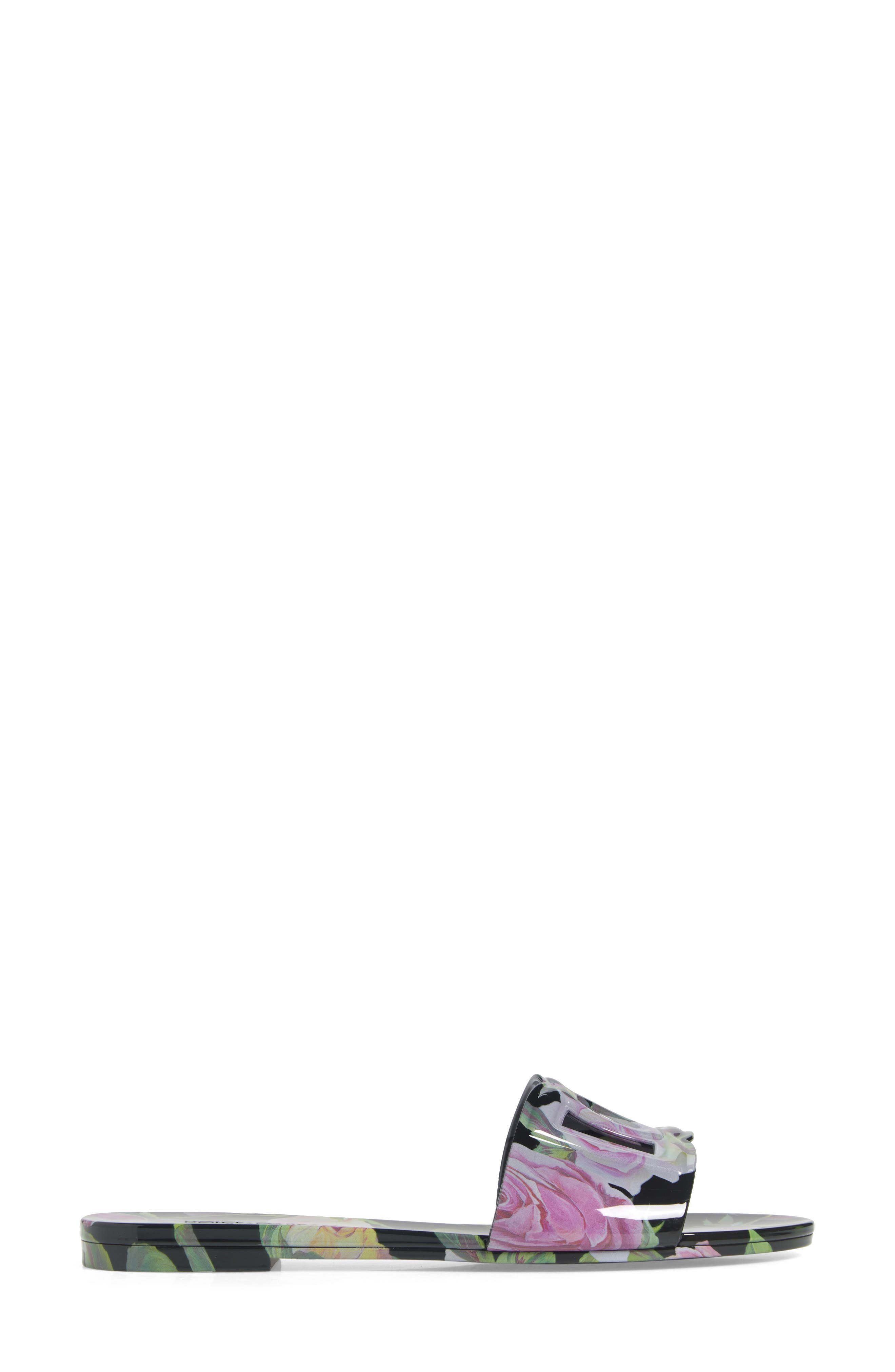 Dolce&Gabbana Bianca Interlock Slide Sandal in Rose Rosa Nero at Nordstrom - 3