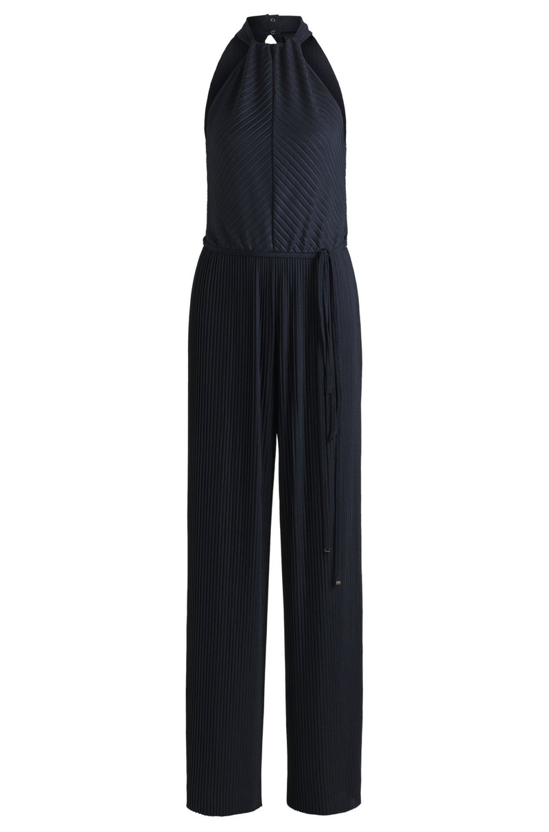 SLEEVELESS JUMPSUIT WITH PLISSÉ PLEATS AND TIE BELT 1