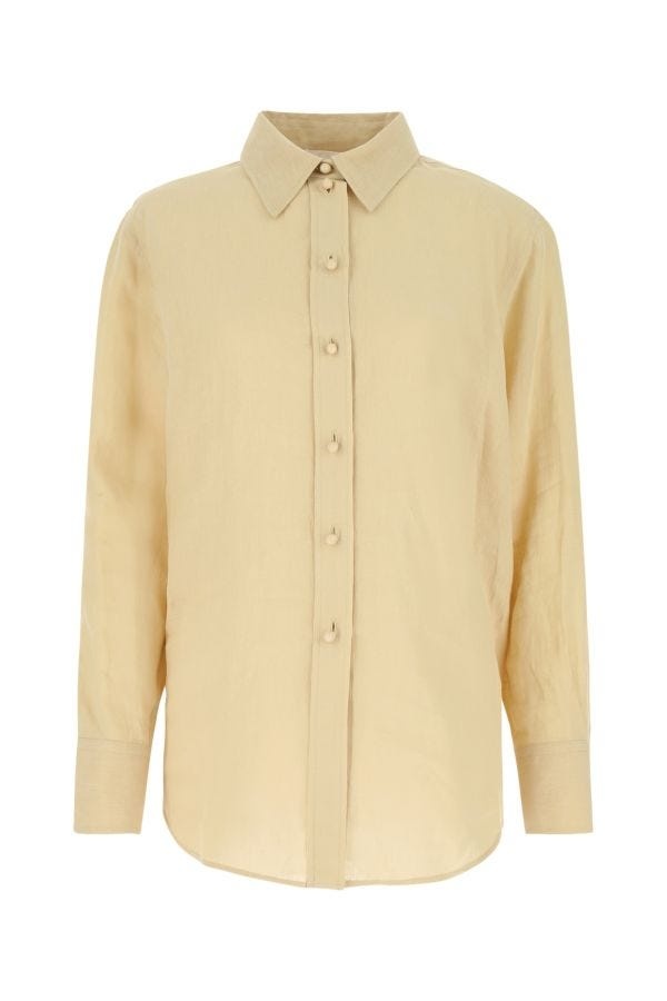 Beige linen oversize shirt - 1