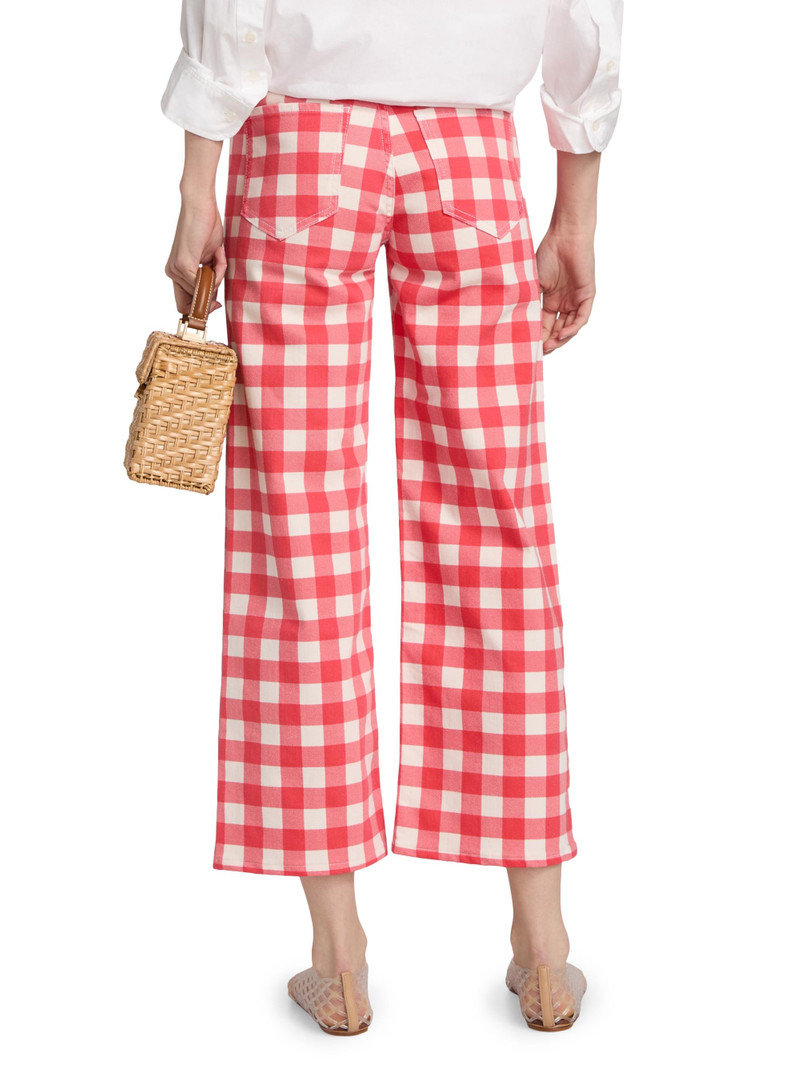 Women's Getty Gingham Wide-Leg Crop Jeans - Tomato Gingham 5