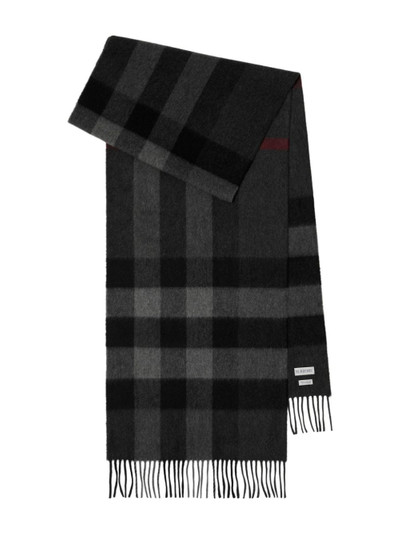 Burberry checked cashmere scarf outlook