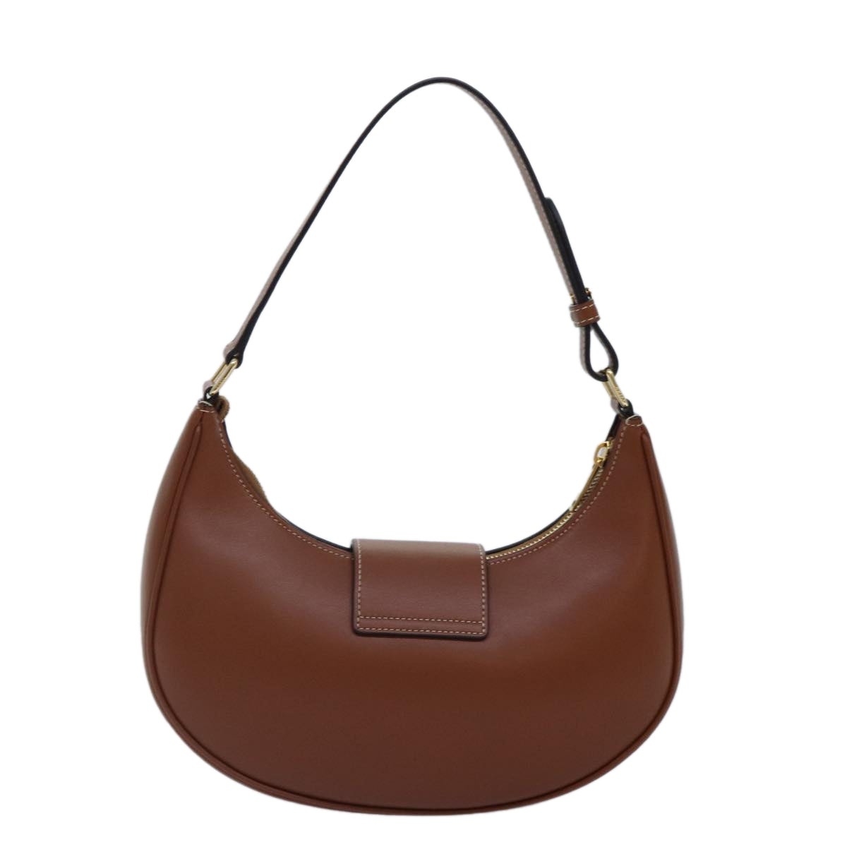 CELINE Triomphe Hand Bag Leather Brown Gold - 2