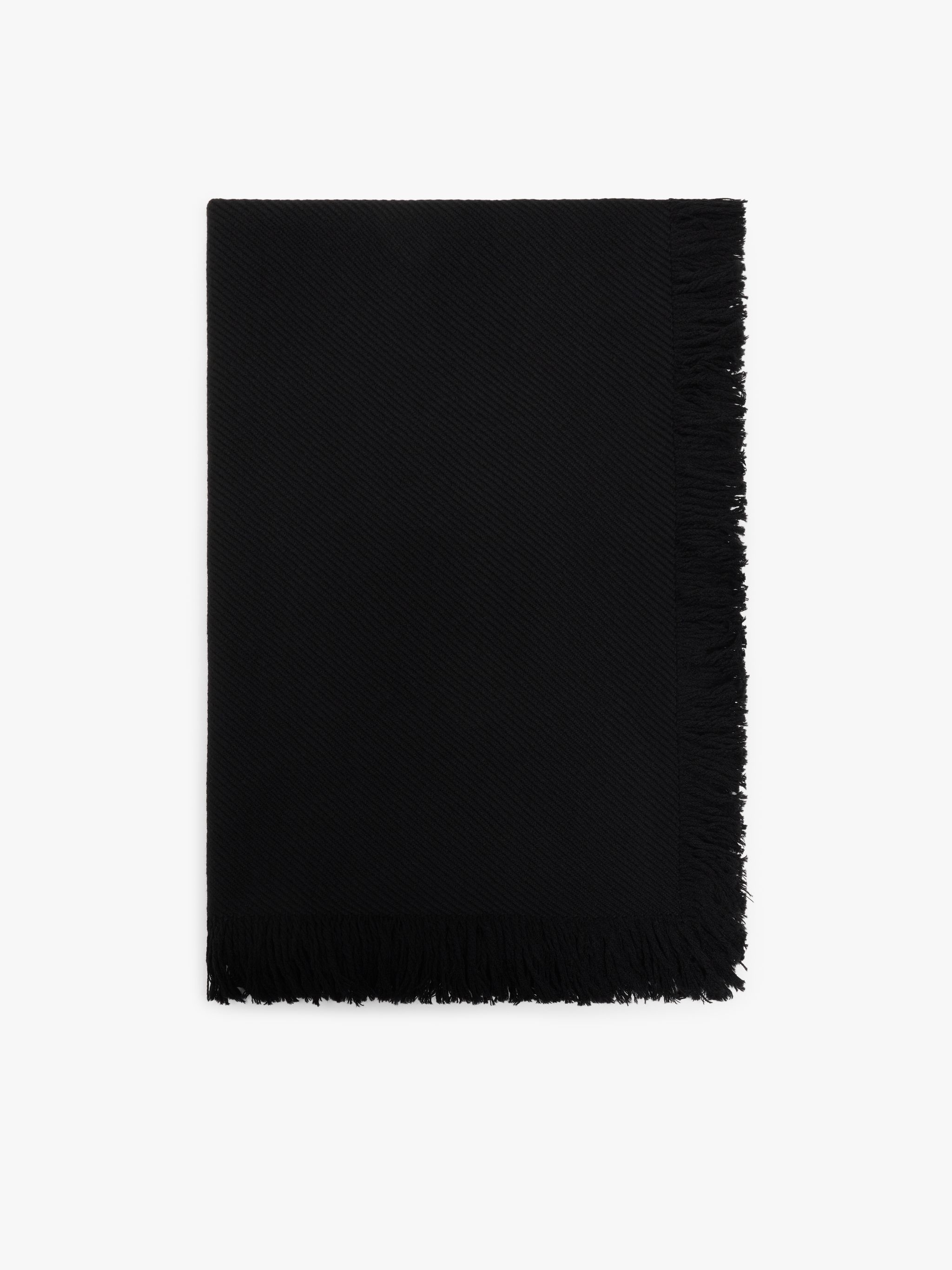 BLACK MERINO WOOL SCARF | ACC-023 - 1