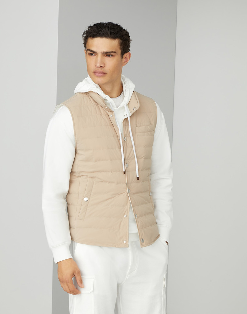 Bonded nylon lightweight down vest 1