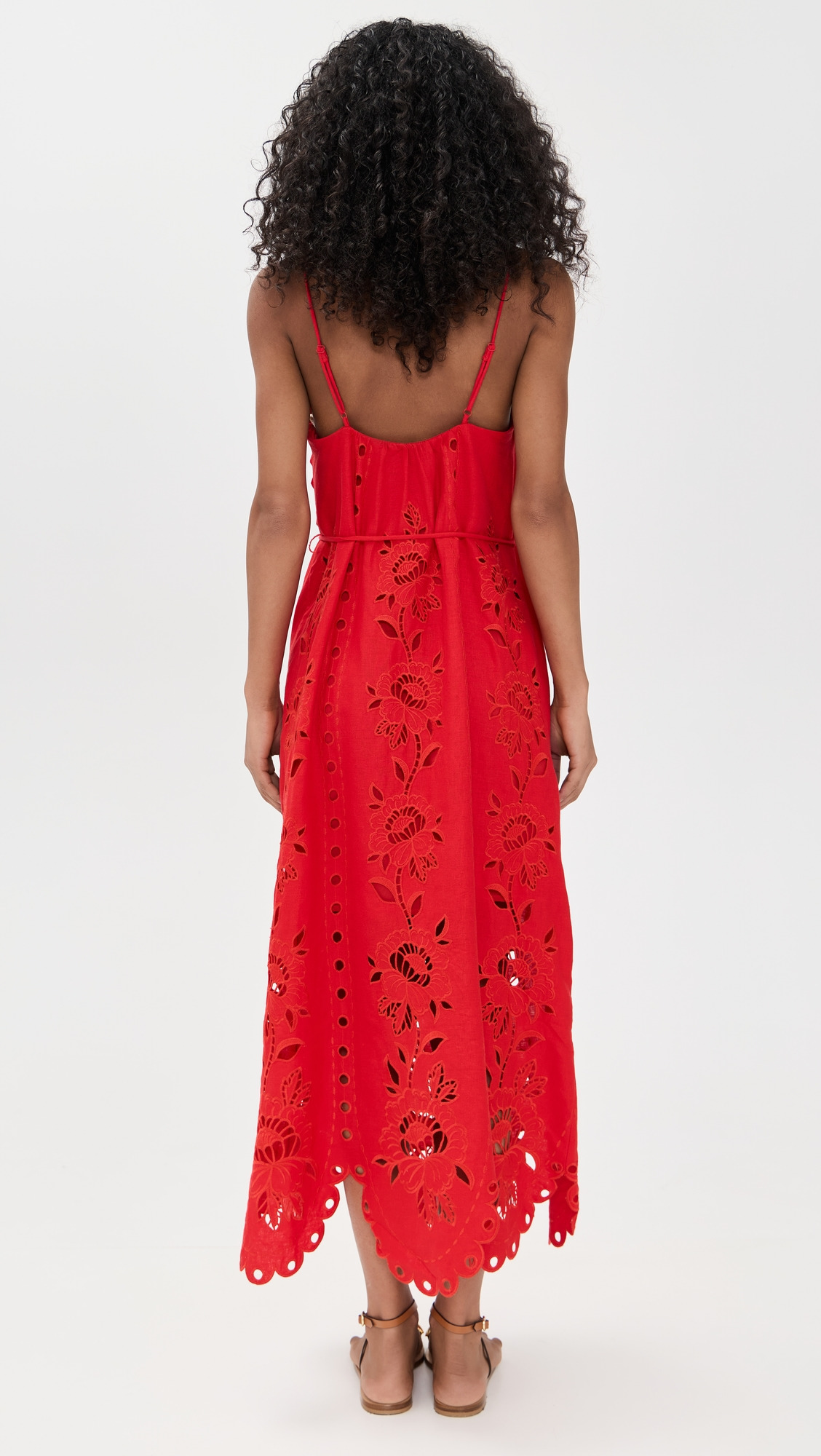 Red Flowers Richelieu Sleeveless Maxi Dress - 2