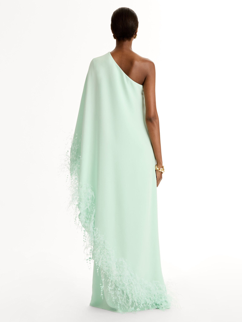 POINT D’ESPRIT FEATHER EMBROIDERED CAFTAN 3