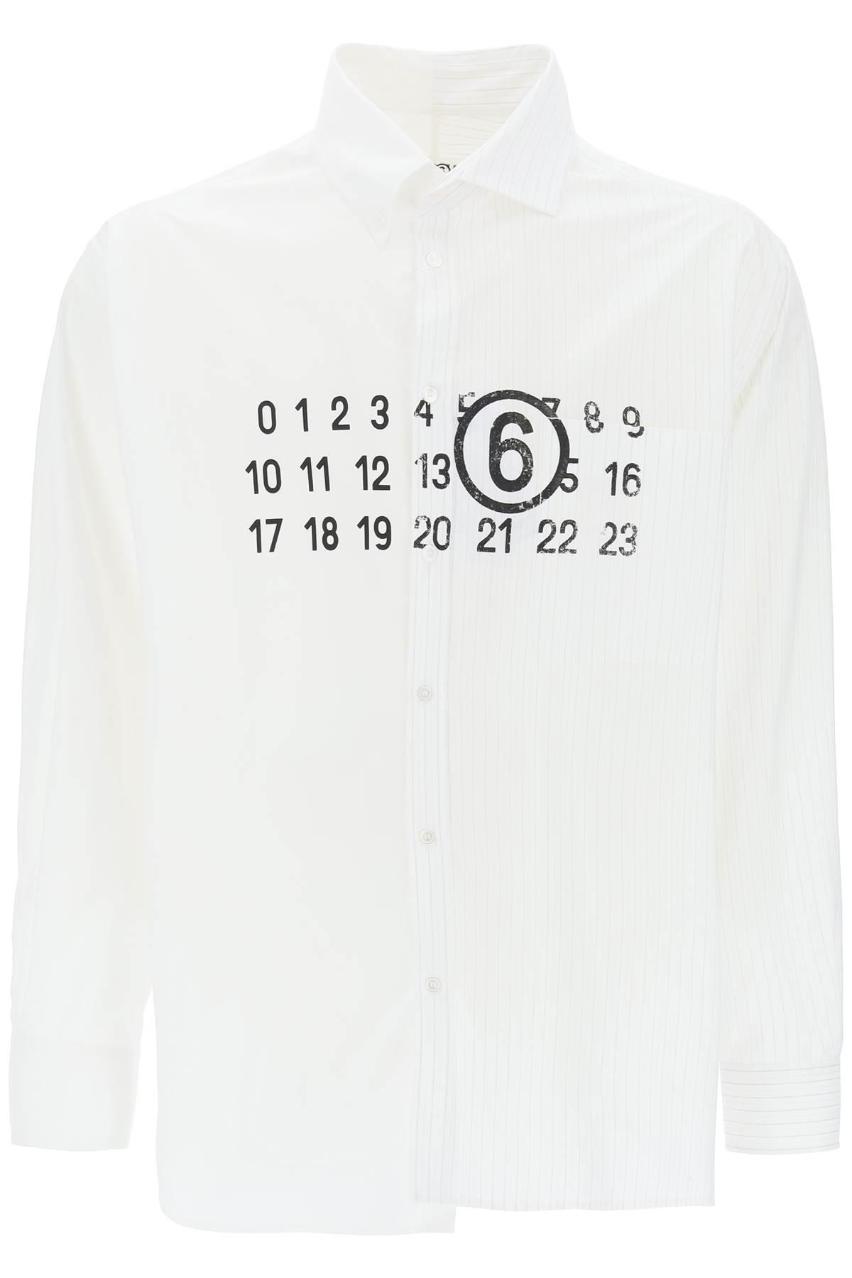 Spliced shirt with numerical graphic - 1