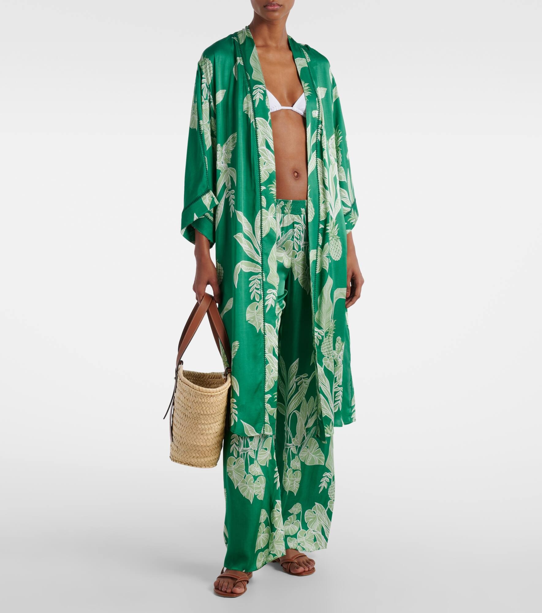 Erica floral satin kaftan - 6