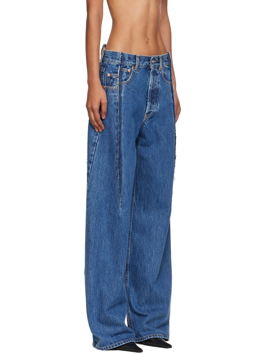 Blue Cut Reconstructed Jeans - 2
