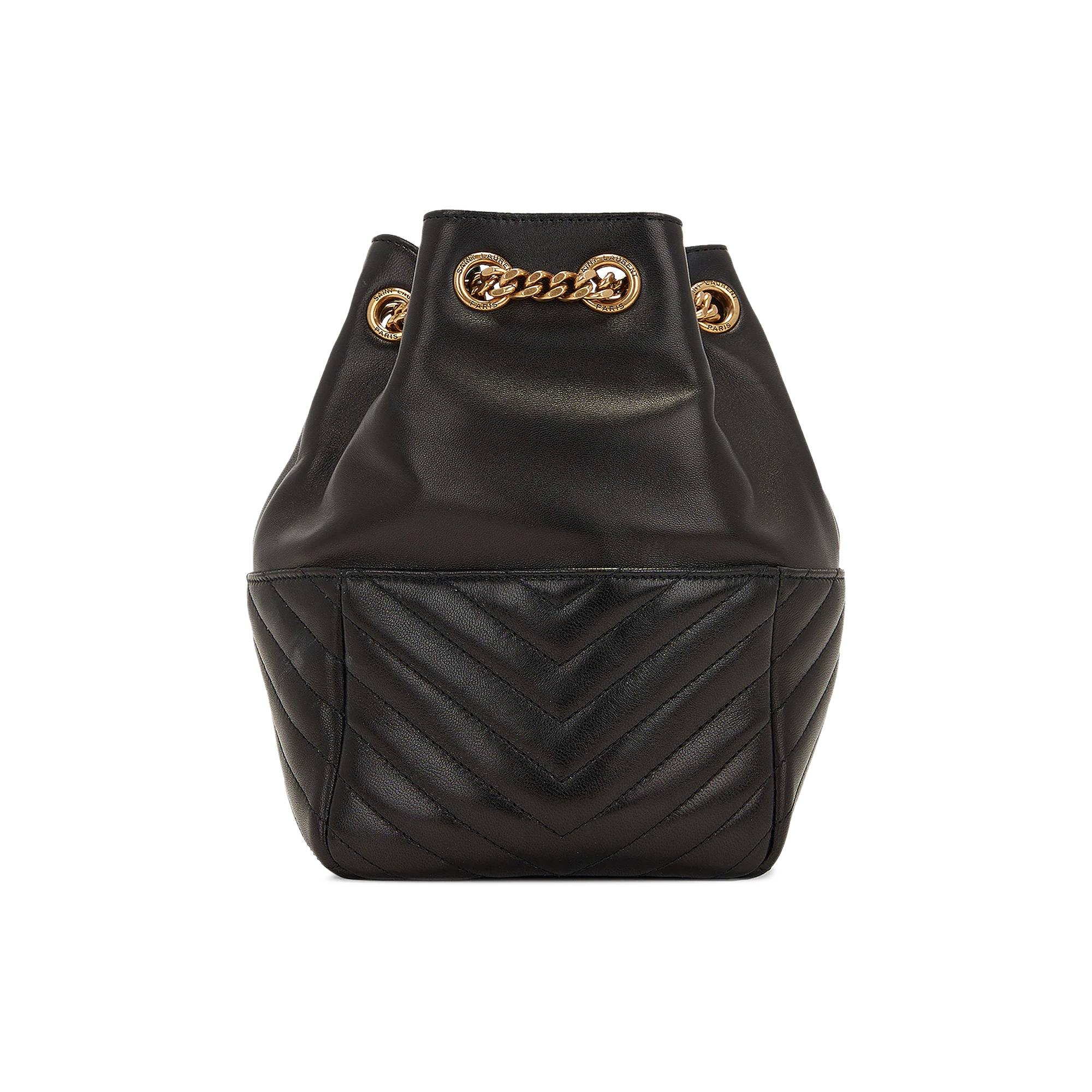 Saint Laurent Joe Chevron Bucket Bag 'Black' - 3