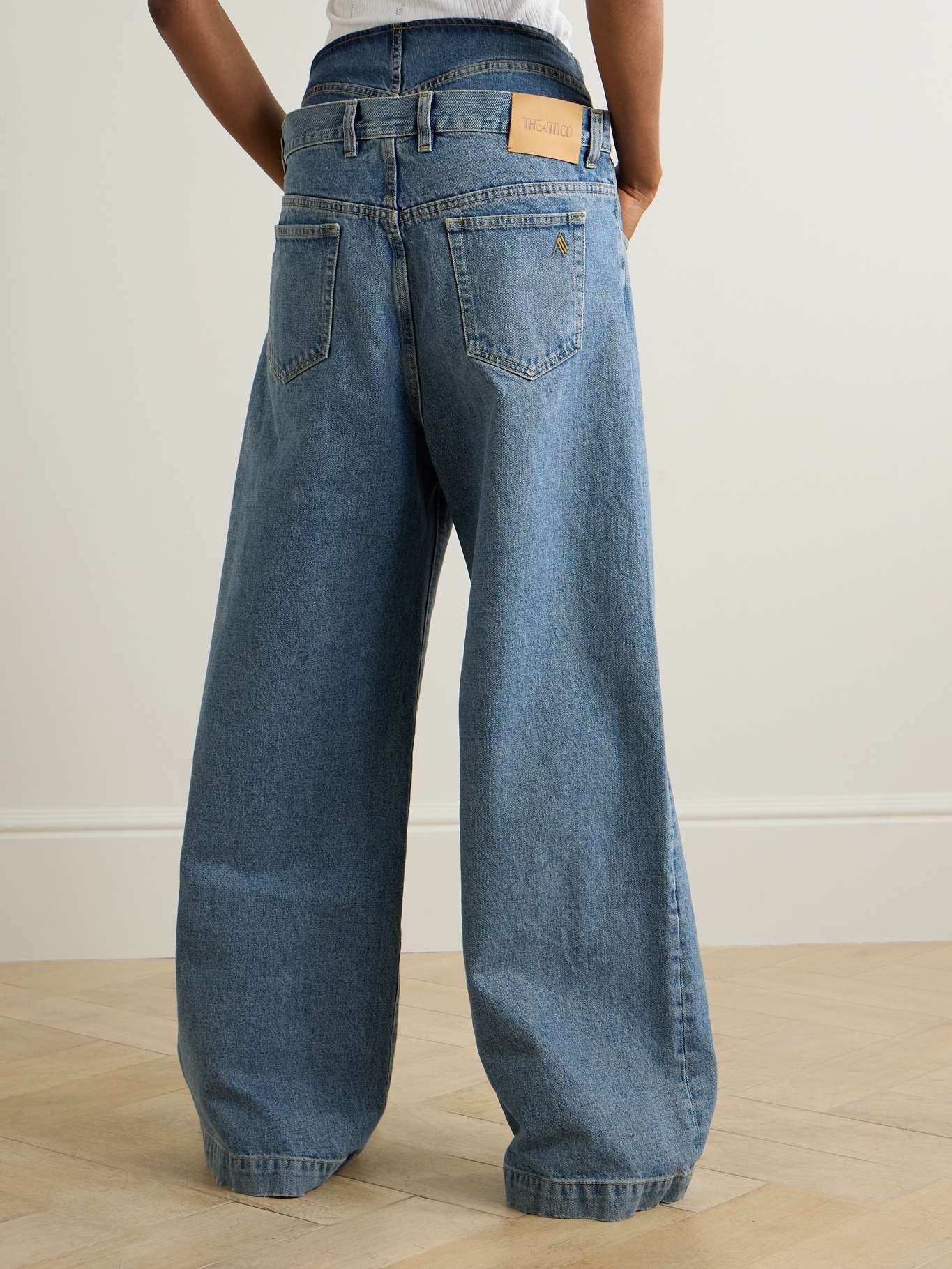 Layered high-rise wide-leg jeans - 4