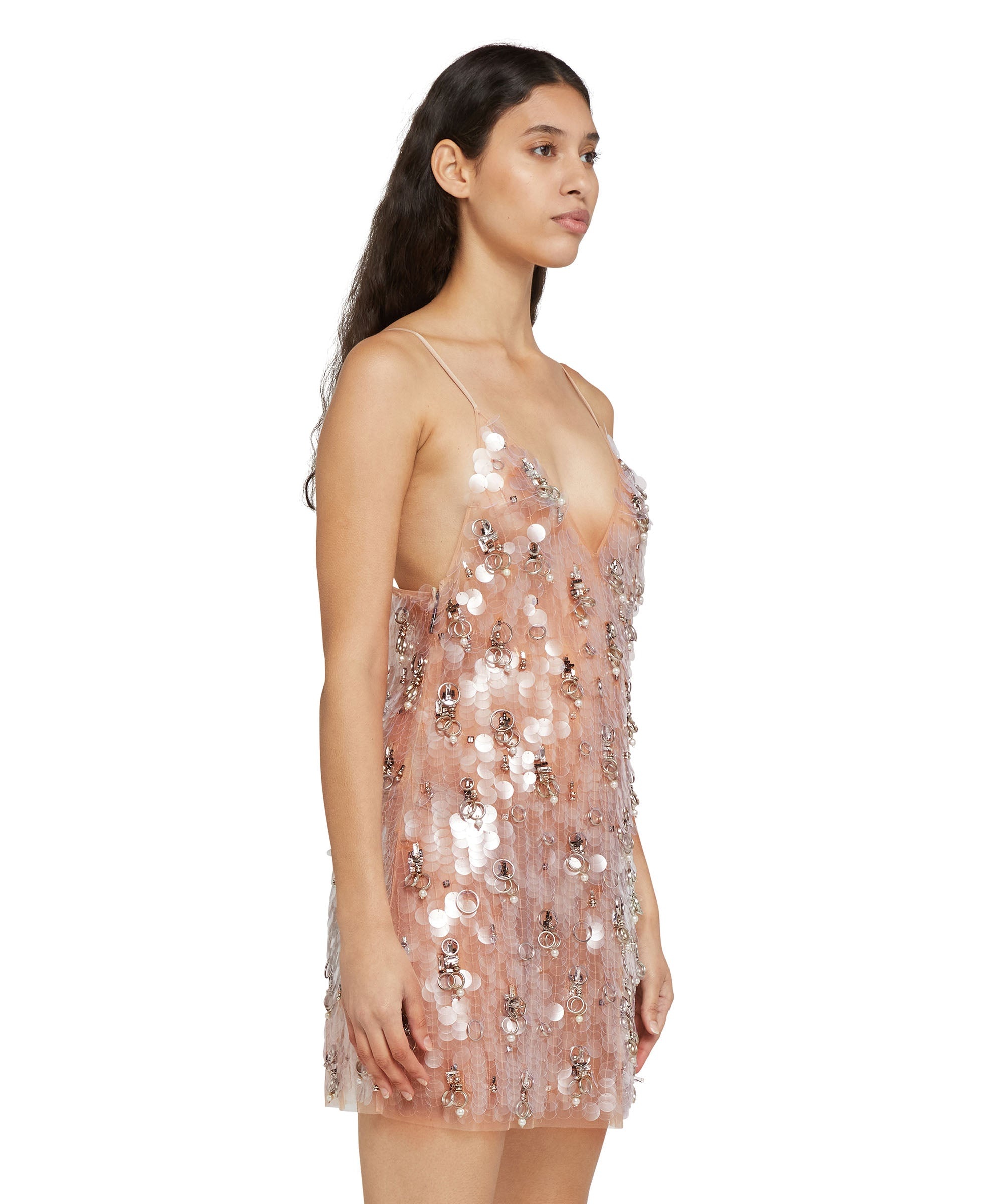 Tulle mini skirt with jeweled applications - 4