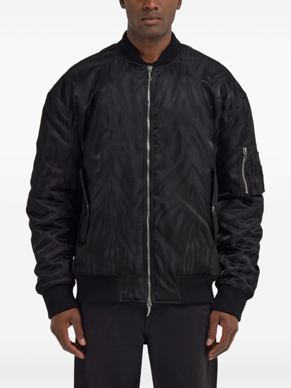 zebra-print bomber jacket - 3